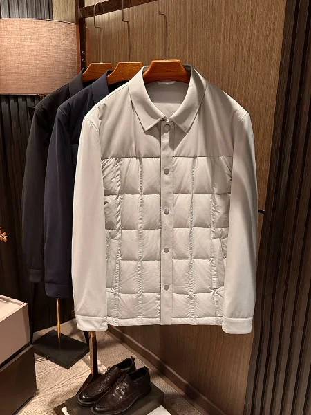 

Old money wind winter clothing new men's high-quality lapel splicing light down jacket