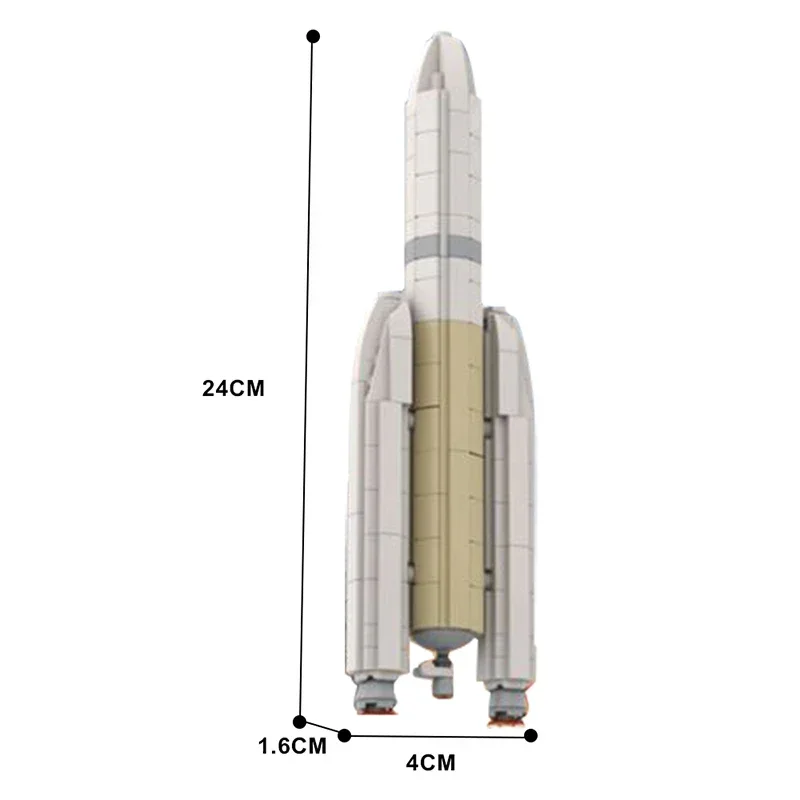 MOC Midi ESA Ariane V Rocket Building Blocks Kit Space Satellite Saturn V Scale 1:110 Exploration Vehicle Juguetes Bricks Toys