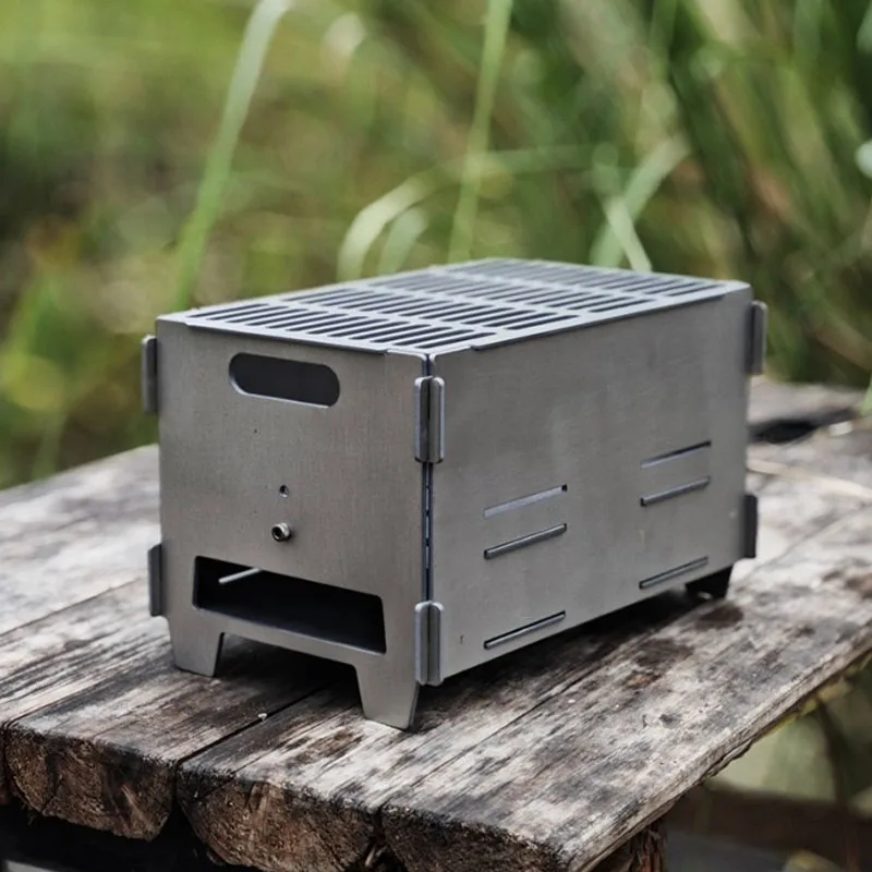 

Портативная стойка для гриля из титанового сплава, уличная семейная угольная печь, рамка для печи, легкое походное оборудование для кемпинга