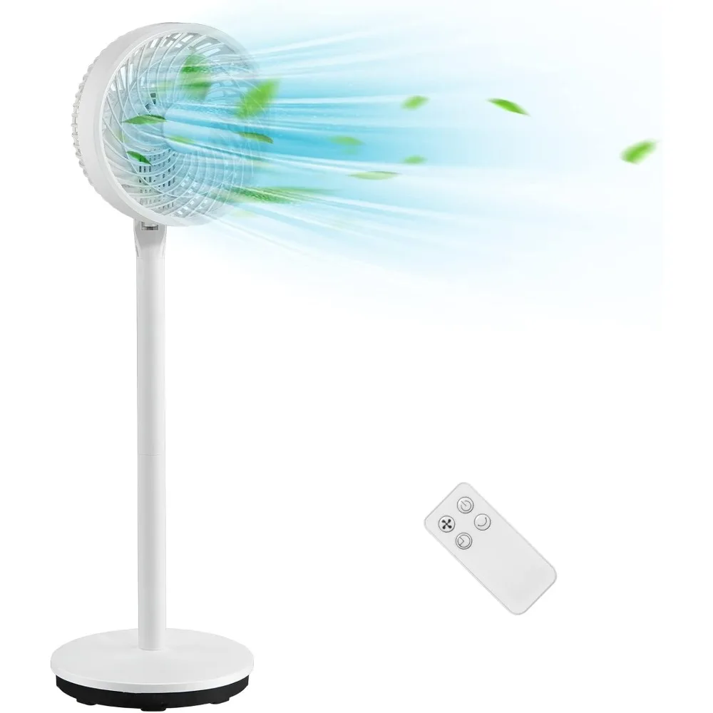 Pedestal Floor Fan com controle remoto, ventiladores portáteis em pé com oscilação 85 °, 100 ° Tilt, ventilador silencioso