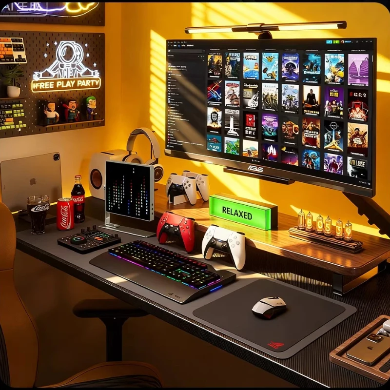 DIY Word Wall Clock with Rhythm Light Creative Desktop Timepiece for Gaming Room Text Display Clock Unique Gift for Home Office