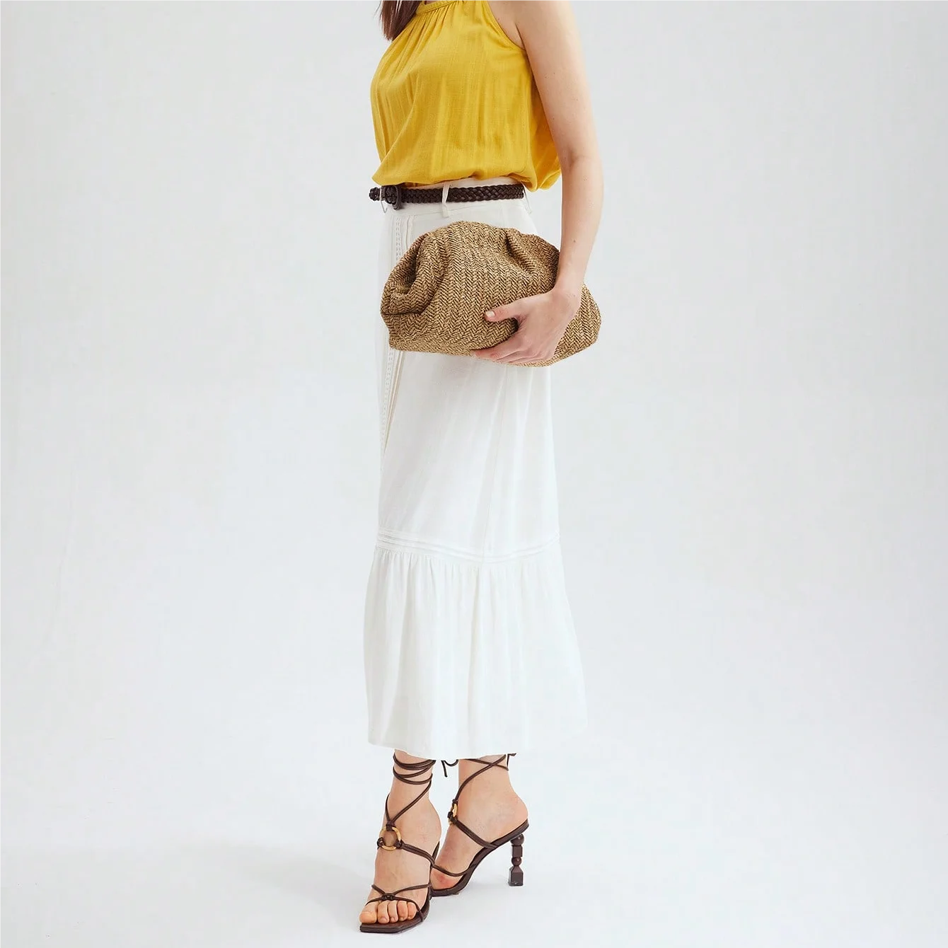 Women's fashionable solid color cloud handbag, large capacity handbag, perfect choice for weddings, parties, and dinners