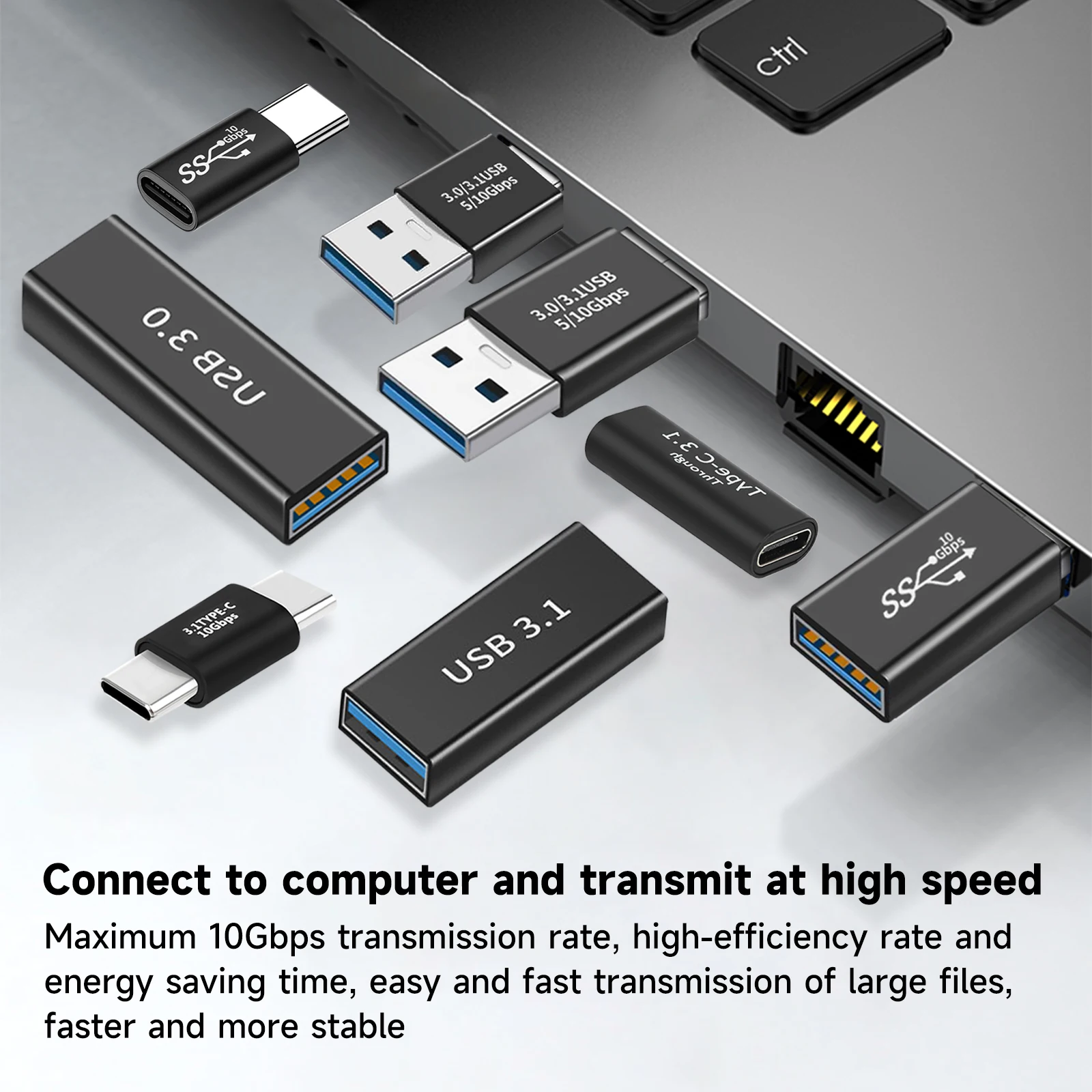 8 قطعة العالمي USB 3.0 OTG نوع C محول USB C ذكر إلى USB-A ذكر أنثى محول للهواتف الذكية أندرويد هاتف لوحي