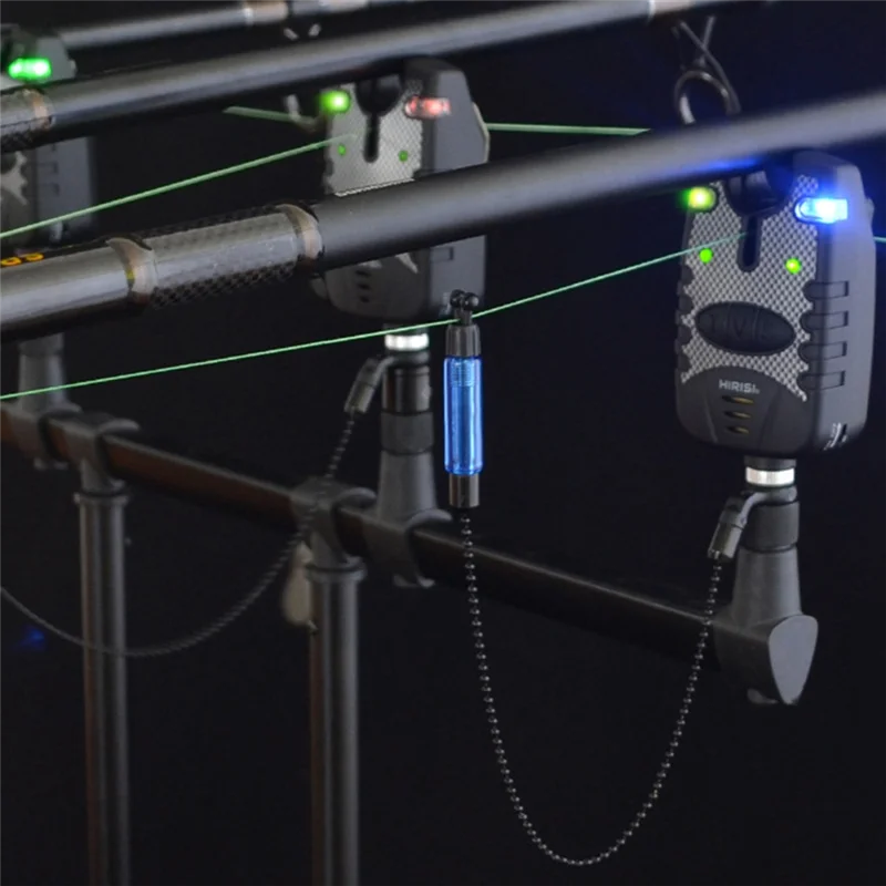 

HIRISI аксессуары для ловли карпа, индикатор сигнализации поклевки, рыболовный звонок со свинглером, ночник, громкость, чувствительность к тону