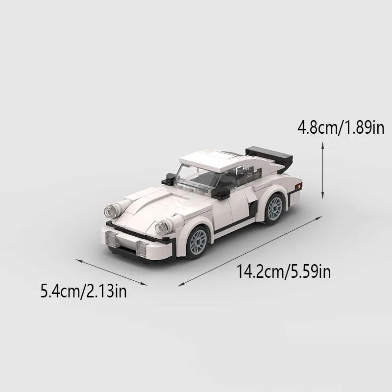 196pcs Large-Scale White Racing Car Model Brick Set Creative Educational MOC Toy Durable ABS Material Perfect for Christmas Gift