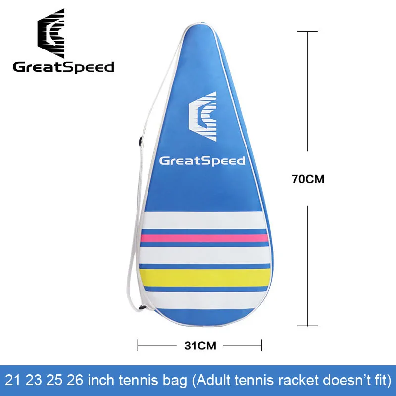 Children 21in 23in 25in 26in Tennis Cover GreatSpeed Kids Pink Blue Tennis Racket Bag Gilrs Boys Training Tennis Shoulder Bags