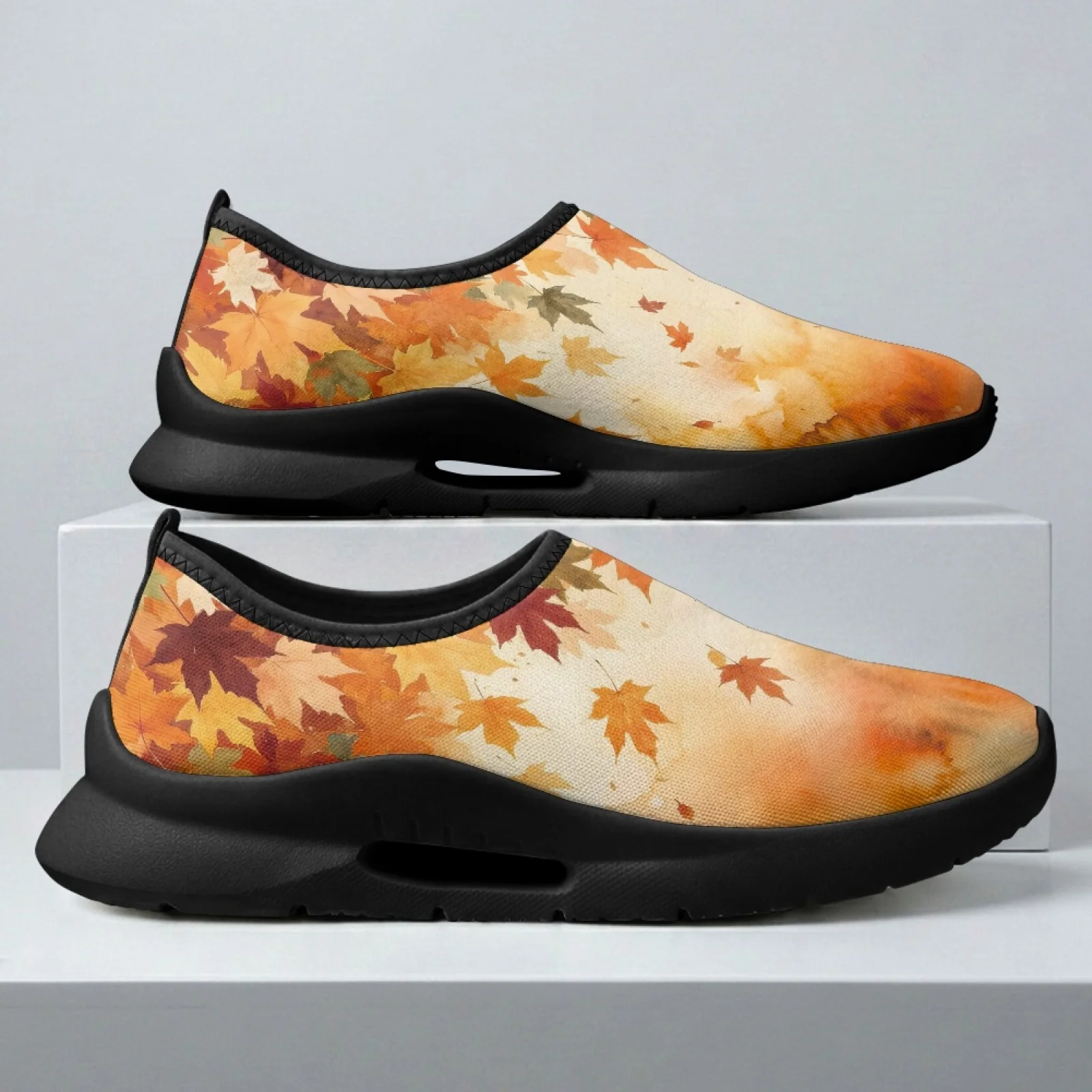 PENSTROLL Mesh & EVA Lightweight Walking Shoes Slip on Sneakers for Men Beach Maple Leaf Autumn