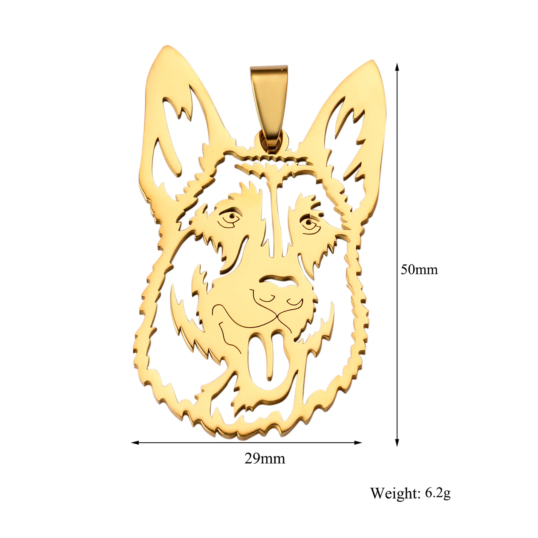 1pc Stainless Steel German Shepherd Dog Pendant Necklace for Men Hiphop Punk Animal Charms DIY Accessories