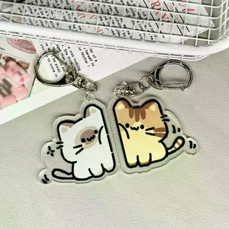 1pair Cute Cat Keychain Pendant, Matching Couple Backpack Keychain