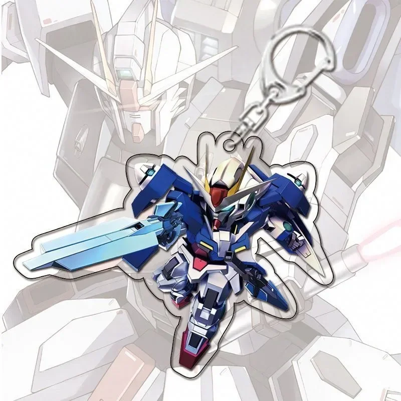 Gundam Acryl Helder Sleutelhanger 2D Rugzak Hanger Persoonlijkheid Creativiteit Leuke Cartoon Accessoires Kinderen Speelgoed Vakantiecadeau
