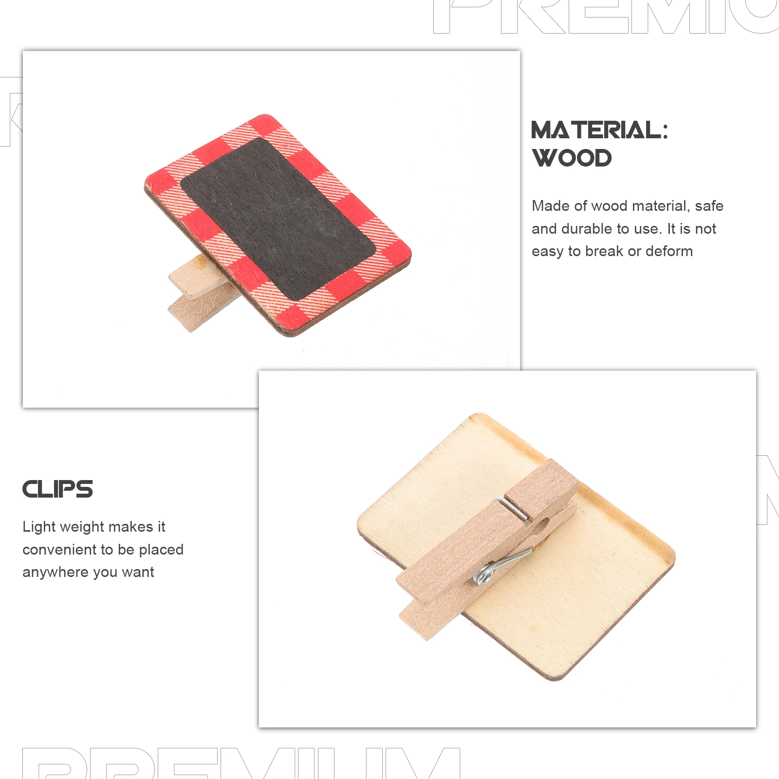 

20pcs Wood Clip Mini Chalkboard Tongs Home Message Signs Reusable Memo Food Blackboard With Clips Label Practical Pin