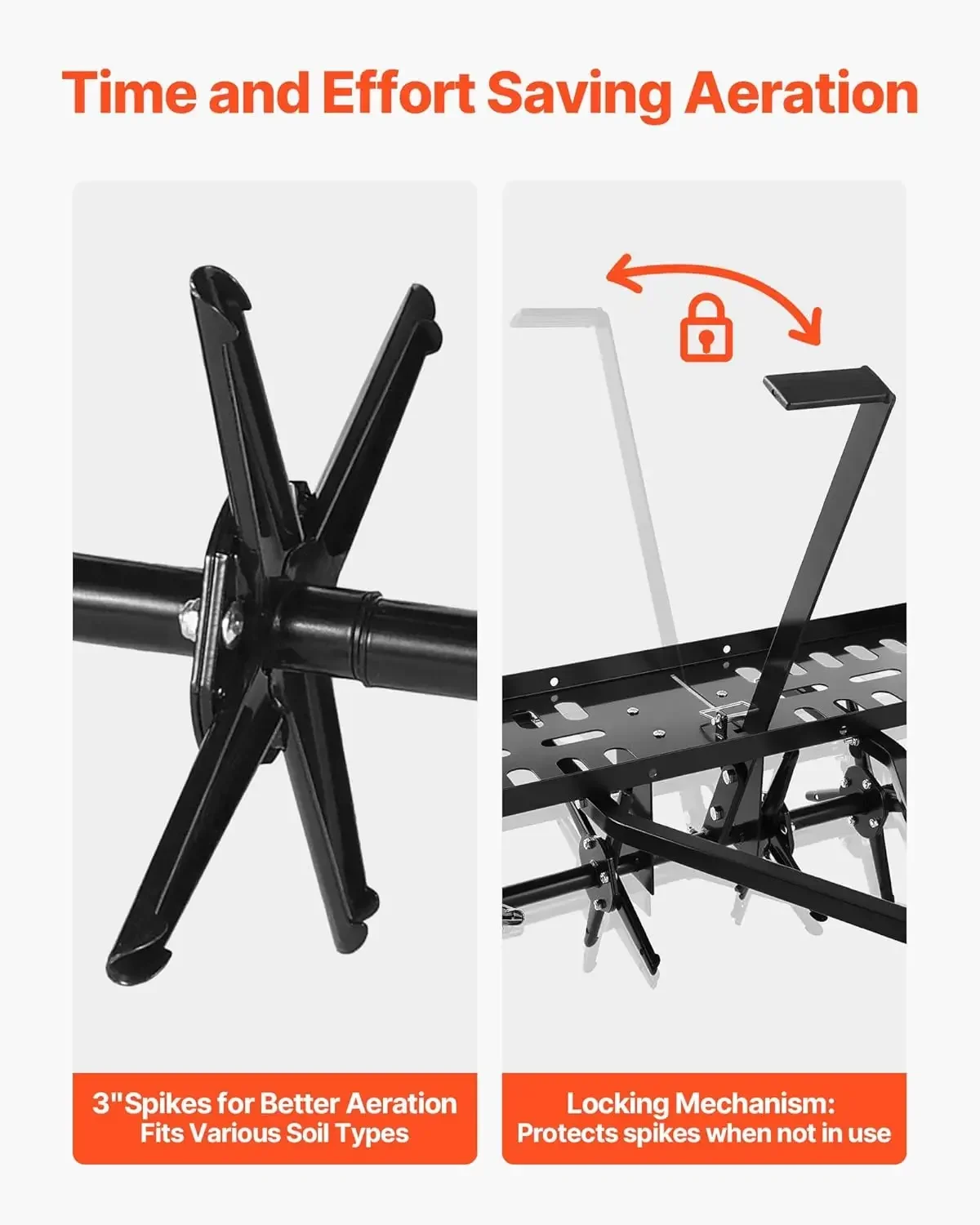 Tow Behind Lawn Core Aerator Universal Hitch 120Lbs Weight Capacity Heavy Duty Rust Resistant Tray For Farmland Garden Tractors