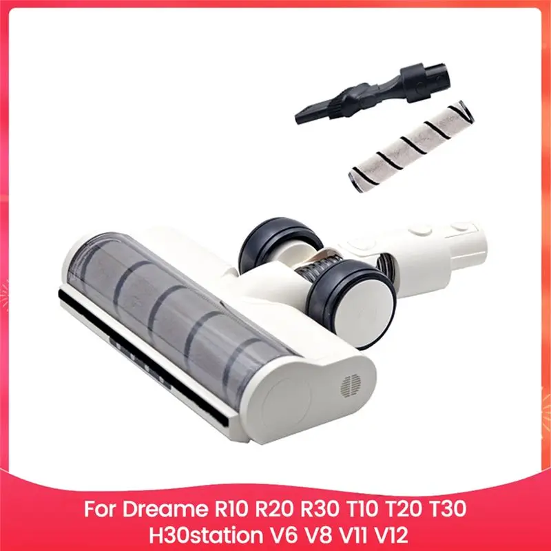 

Электрическая вакуумная щетка для пола YCOC для Dreame R10 R20 R30 V11 V12, сменная мягкая роликовая насадка для пола с LED-подсветкой для обнаружения пыли