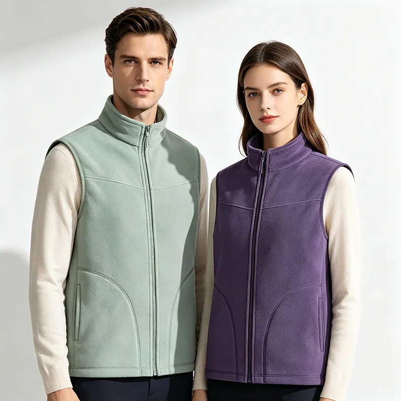 EUMERGX Unisex Thermofleece Gefütterte Weste Leichte Ärmellose Jacke Winter-Layering für Outdoor-Wanderungen Camping Täglichen Gebrauch – Detail 12