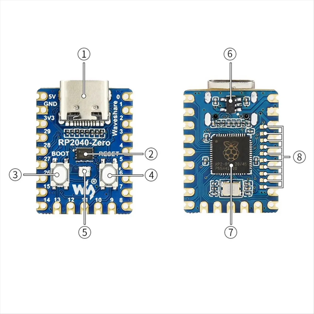 AA1612^&* RP2040-Zero Microcontroller Development Board Dual Core Processor for Zero, No Welded