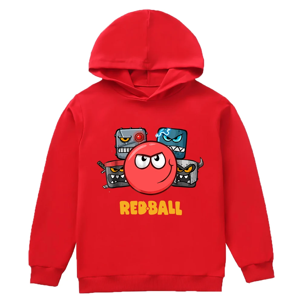 Hot Sale Kids Sweatshirts Red Ball 4 Print Cartoon Children Hoodies Fashion Baby Pullover Casual Outwear Tops Girls Boys Clothes