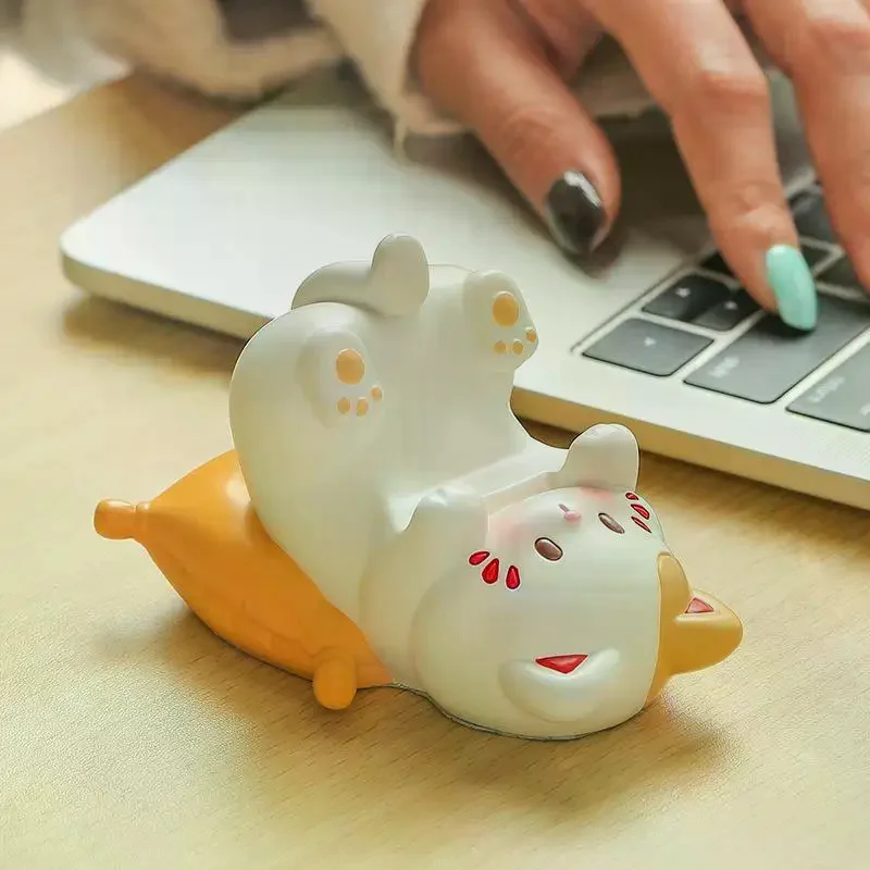 Cute Cartoon Cat Desktop Ornaments Phone Stand Creative Desk Decor For Office Home Kawaii Cat Glasses Storage Holder