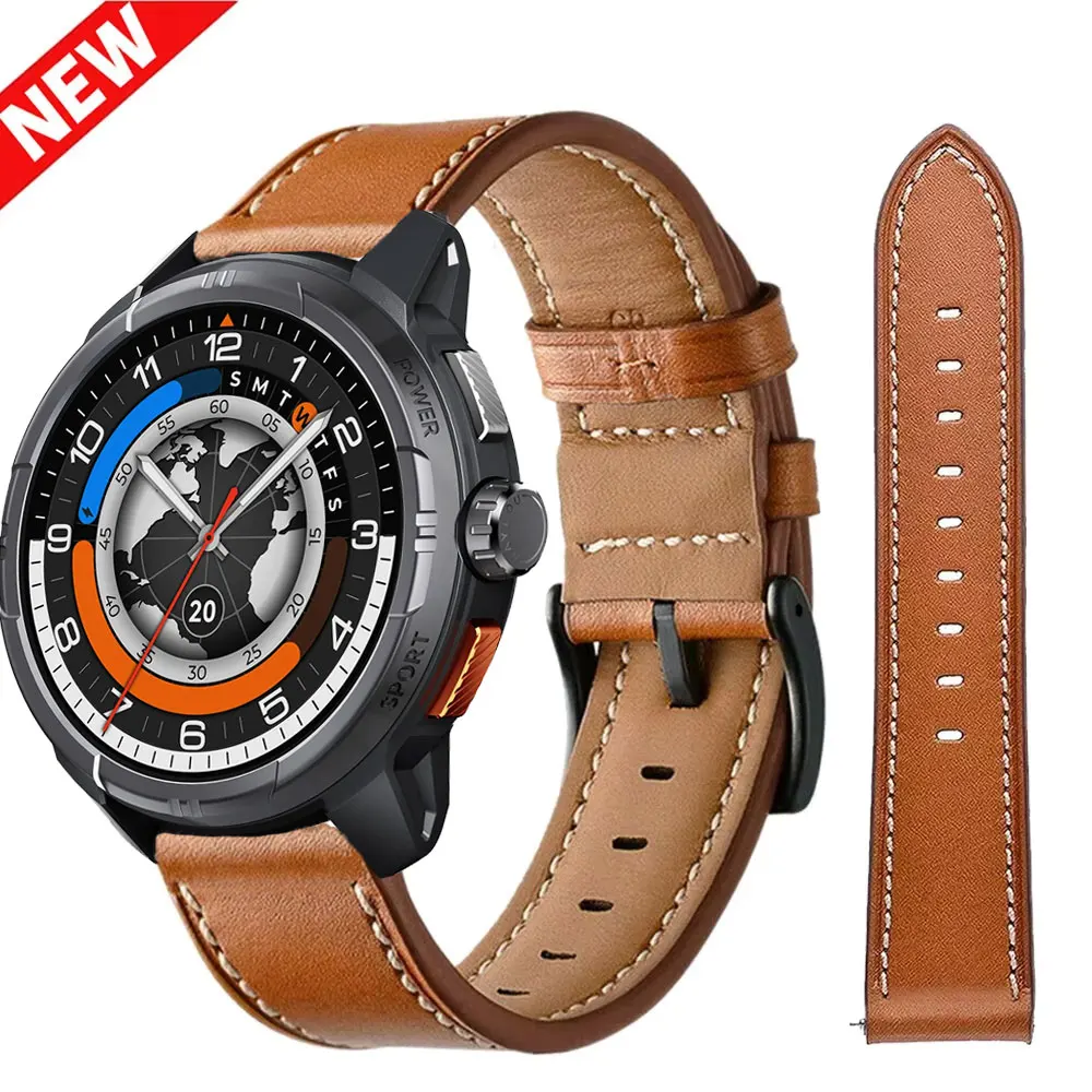 22mm Lederarmband für HAYLOU Solar Ultra Solar 5/RT2 RT3 RS5 Uhrenarmband Correa für Realme Watch 5 Watch S2/Realme S 2 Armband