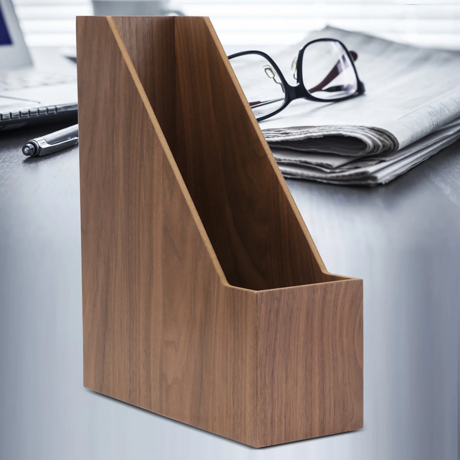 

1pc Wooden Book Storage Box Desktop Organizer For Home Office Library Books Holder Container Rack Stand File Box Large
