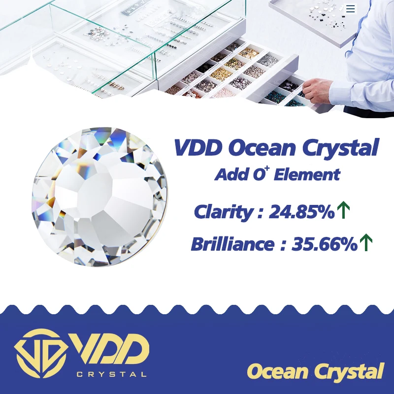 VDD Wholesale Mix Size SS6-SS20 High Quality Glass Rhinestones Crystal Flatback Glitter Stones Nail Art DIY Crafts Decorations