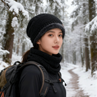 Unisex Chunky Knit Beanie - Winter Thickened Wool Baseball Cap Style, Warm Cotton Blend Skull Cap for Men & Women