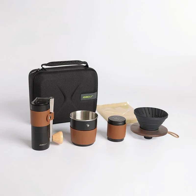 

Portable Outdoor Camping Coffeware Set Hand Brewed Coffee Set Hand Operated Bean Grinder