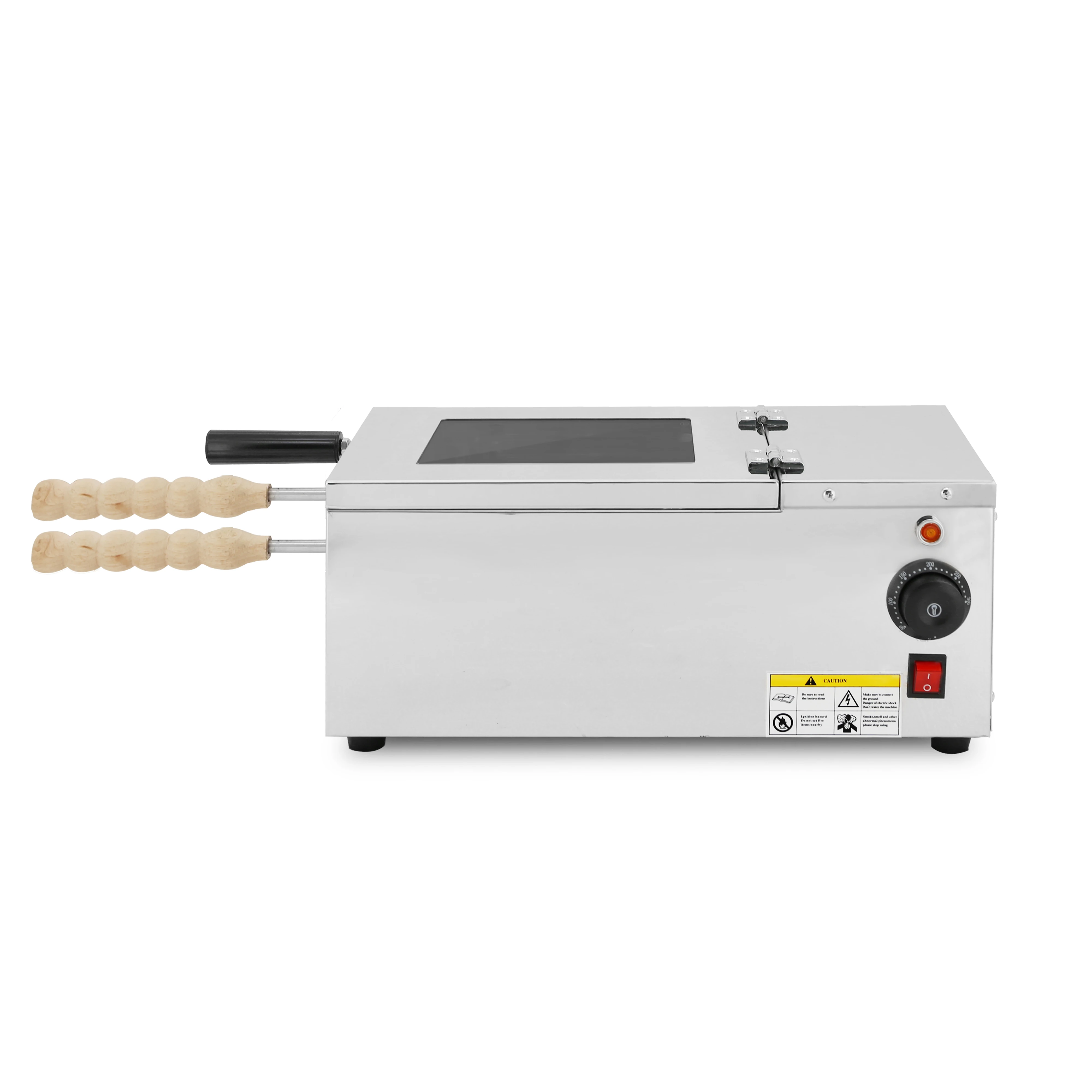 

Electric chimney cake oven 2 roller sticks Kurtos Kalacs Making Maker Oven Ice Cream Cone Baking Machine