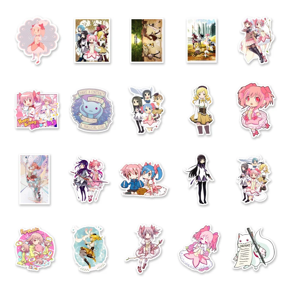 10/30/50PCS Japanese Anime Magical Girl Madoka Cute Sticker for Luggage Laptop IPad Gift Journal Waterproof Sticker Wholesale