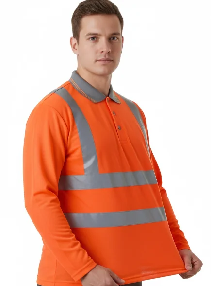 Outdoor Shirt Fluorescent High Visibility Safety Work Shirt Long Sleeve Breathable Work TShirt Reflective Vest T-shirt Quick Dry