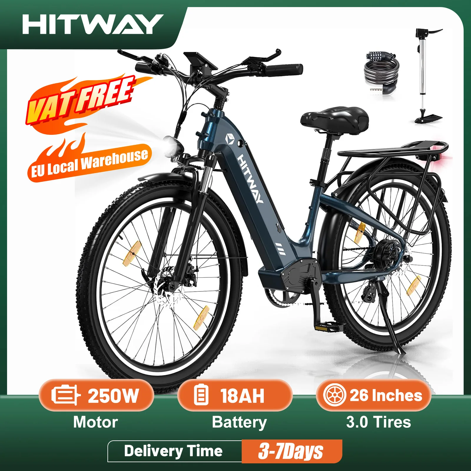 Hitway 26x3,0 stadt elektrisches fahrrad penelec w city cruister e boot 48v 18ah austauschbare