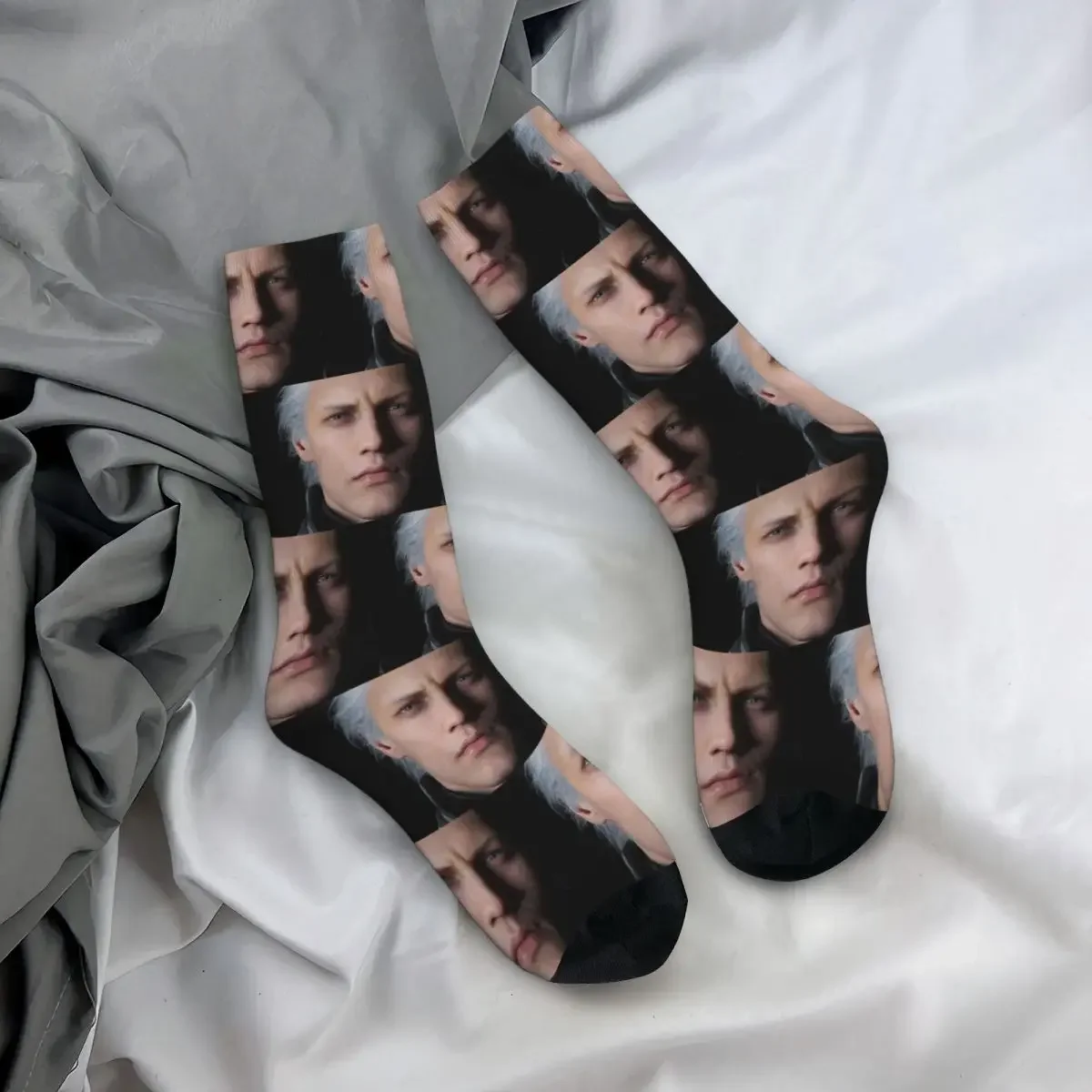 

All Seasons Crew Stockings Devil May Cry 5 - Vergil Poster Socks Fashion Long Socks for Men Women Valentine's Day Gifts