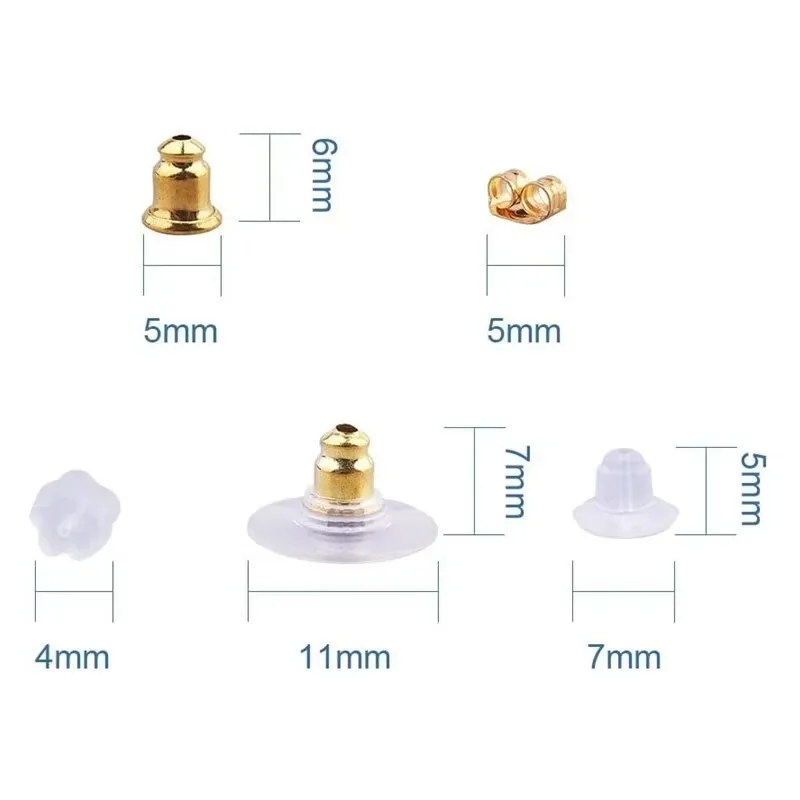 260pcs Set Pierced Earrings Jewelry Kit Ear Safety Back Pads Pierced Earring Backs Clear Earring Backs Earrings