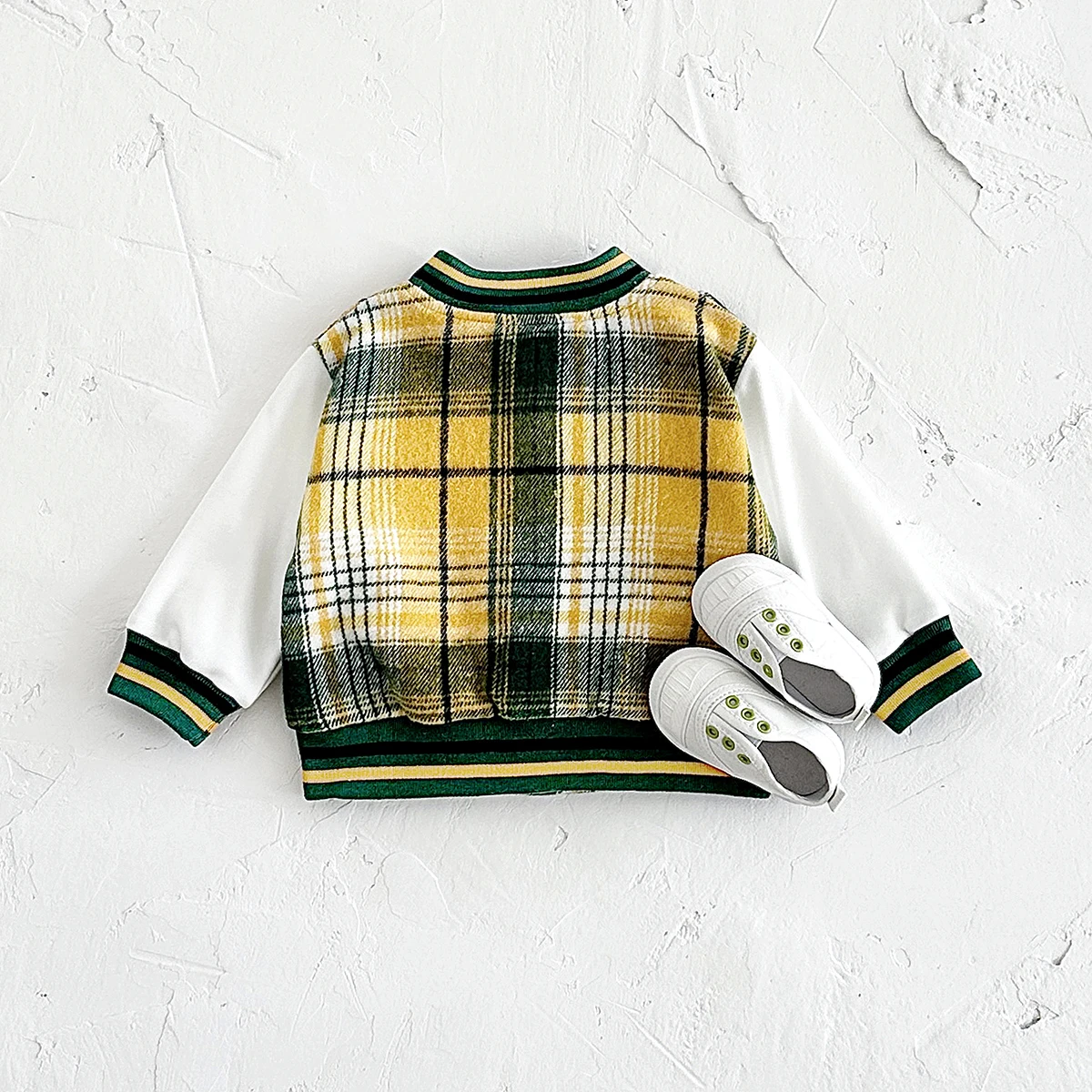 2024 Fall Fashion Baby Boy Baseball Jacket Plaid Thick Top Toddler Kids Thicken Children Coat Girls Sport Outwear Clothes 0-3Y