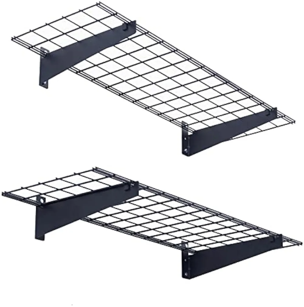 Heavy Duty Garage Wall Shelving, Wall Mount, Storage Rack, Floating Shelves, Max Load 400lb, 2x4ft, 45 