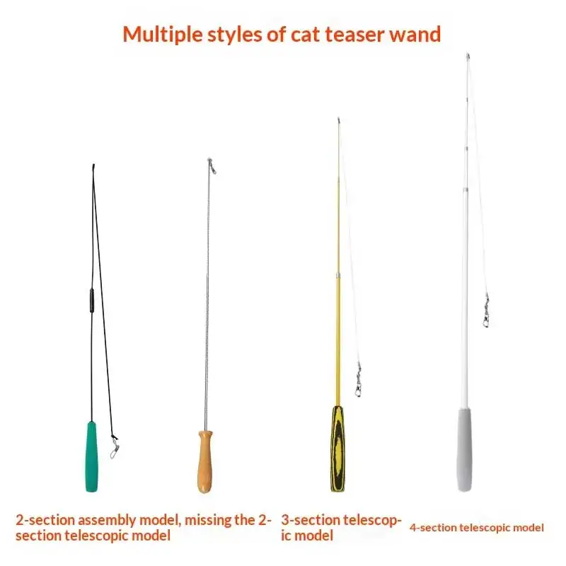 Wholesale DIY Cat Teaser Stick Set 2&3 Sections Detachable Assembled Interactive Kitten Wand Pet Cat Toys