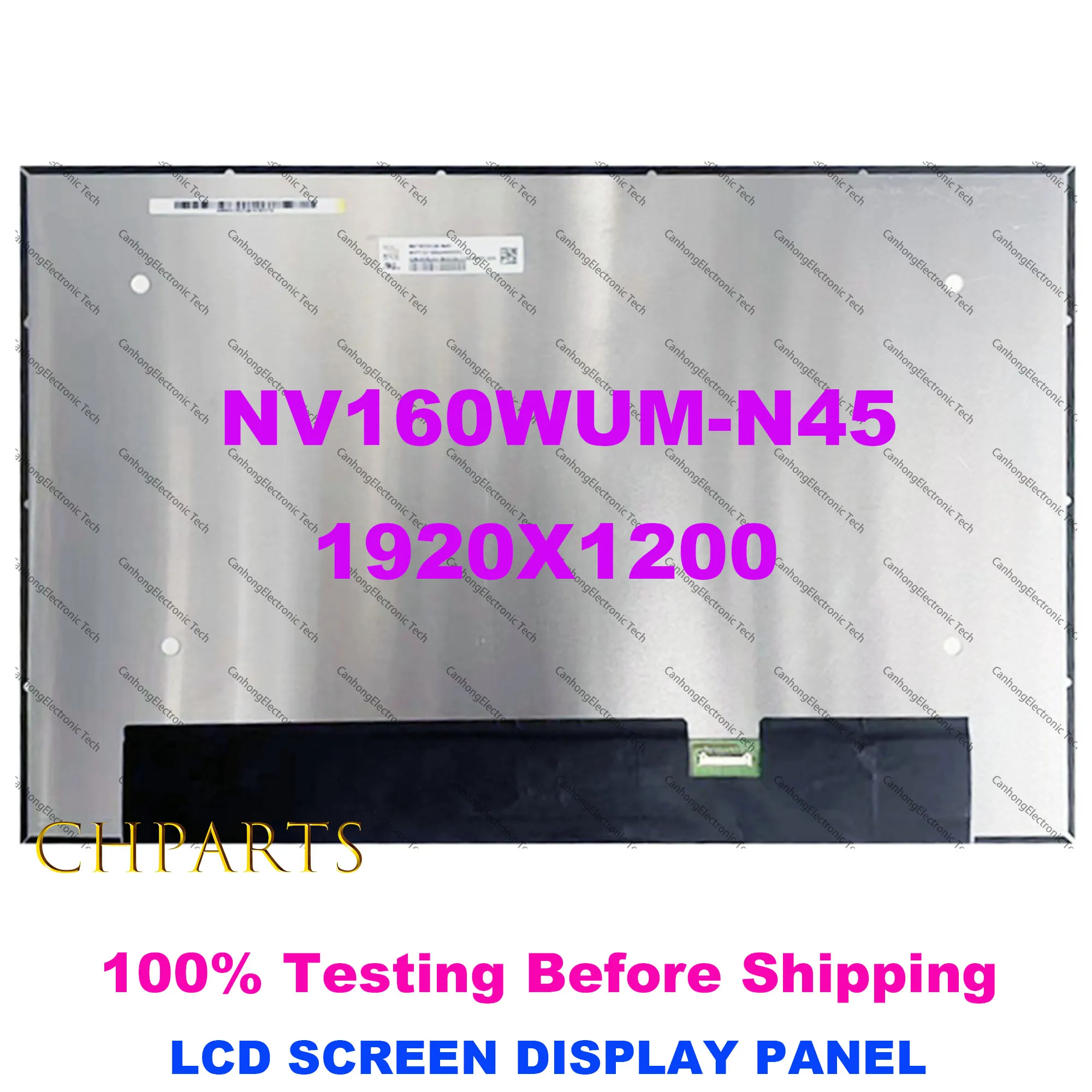 16.0'' IPS NV160WUM-N45 NV160WUM-N42 B160UAN03.1 LCD Screen Display Replacement Panel Matrix 30Pins 1920x1200 100% sRGB 60Hz