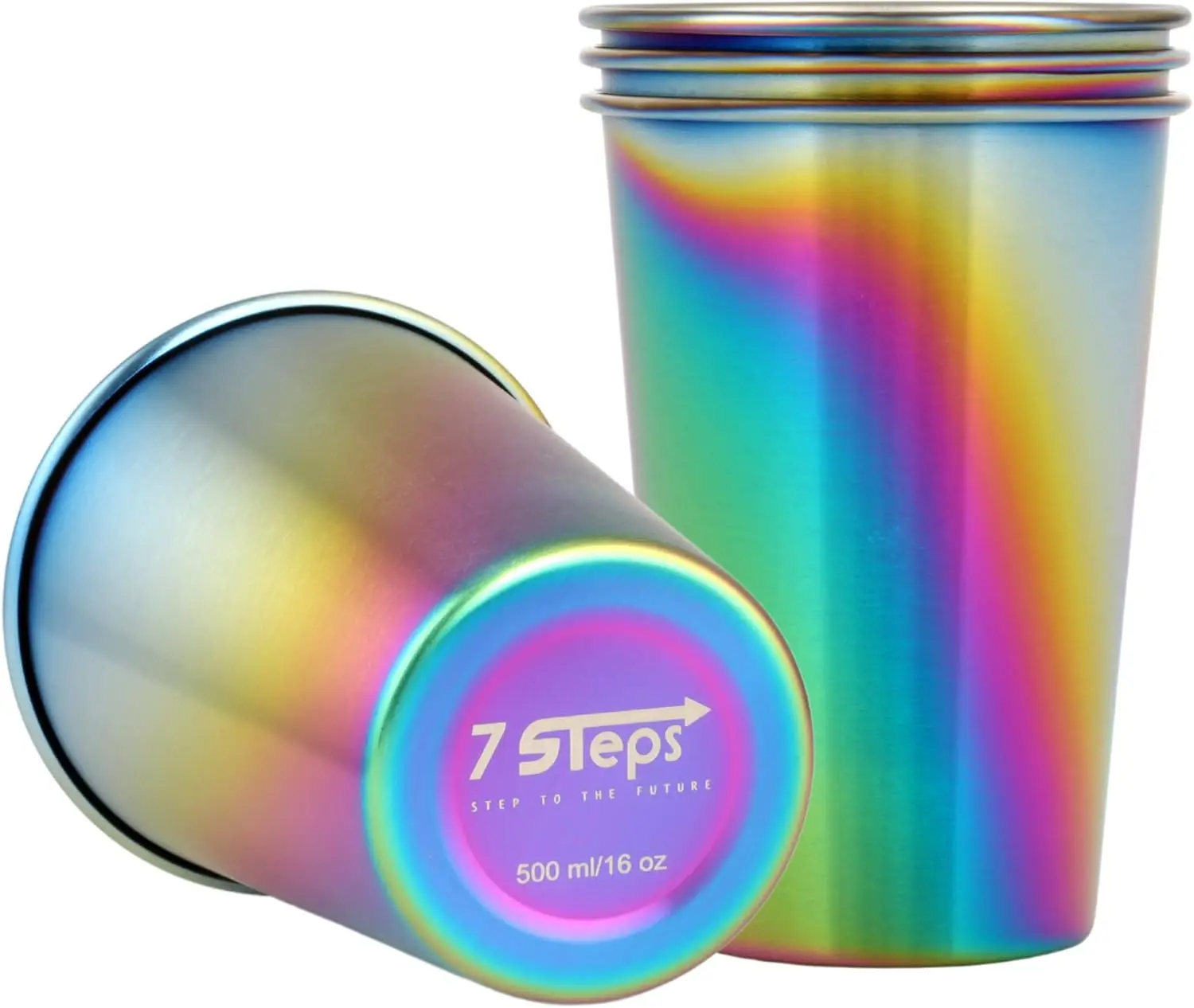 كوب ستانلس ستيل 500 مل / 16 أونصة - متين - قابل لإعادة الاستخدام - الحفلات - المشي لمسافات طويلة - التخييم - نزهة - كوب قابل للتكديس لـ B #1