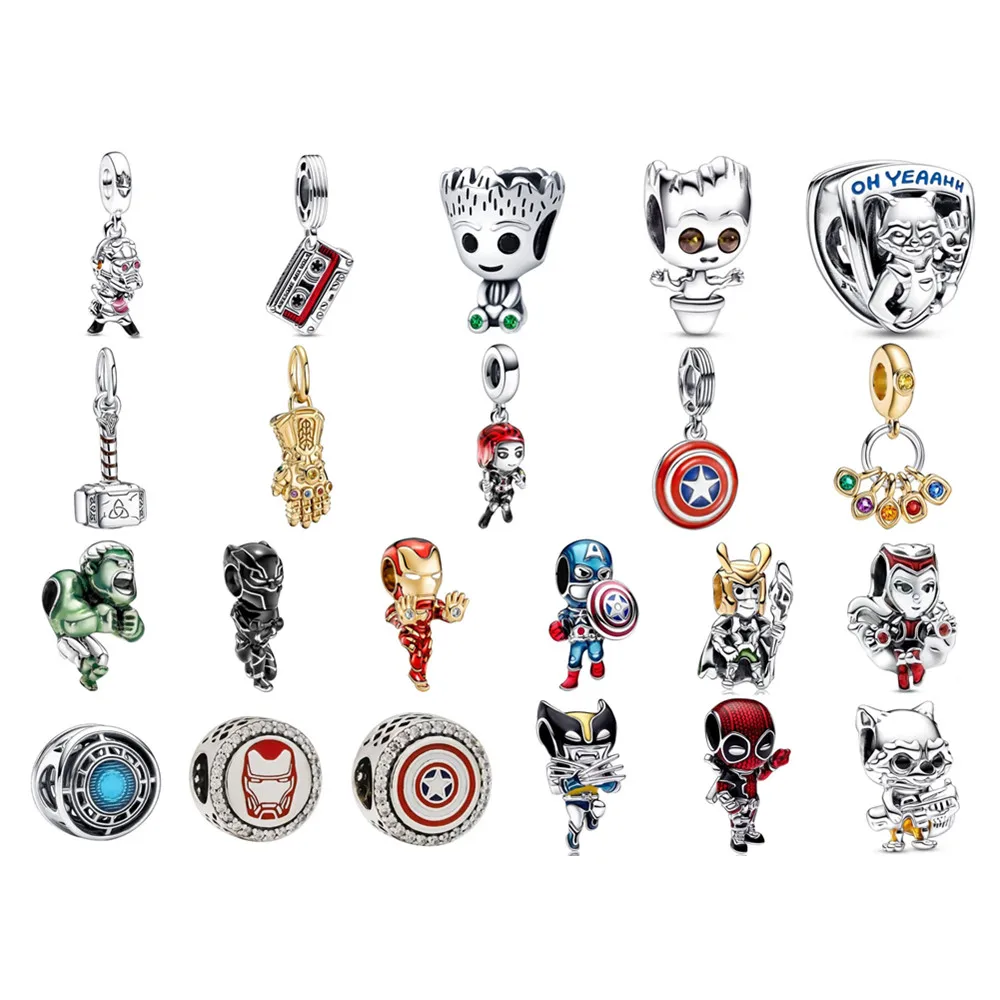 

New Miniso Fashion Marvel Iron Man Charm Beads Suitable for Original Women's Bracelets Jewelry Accessories Gifts