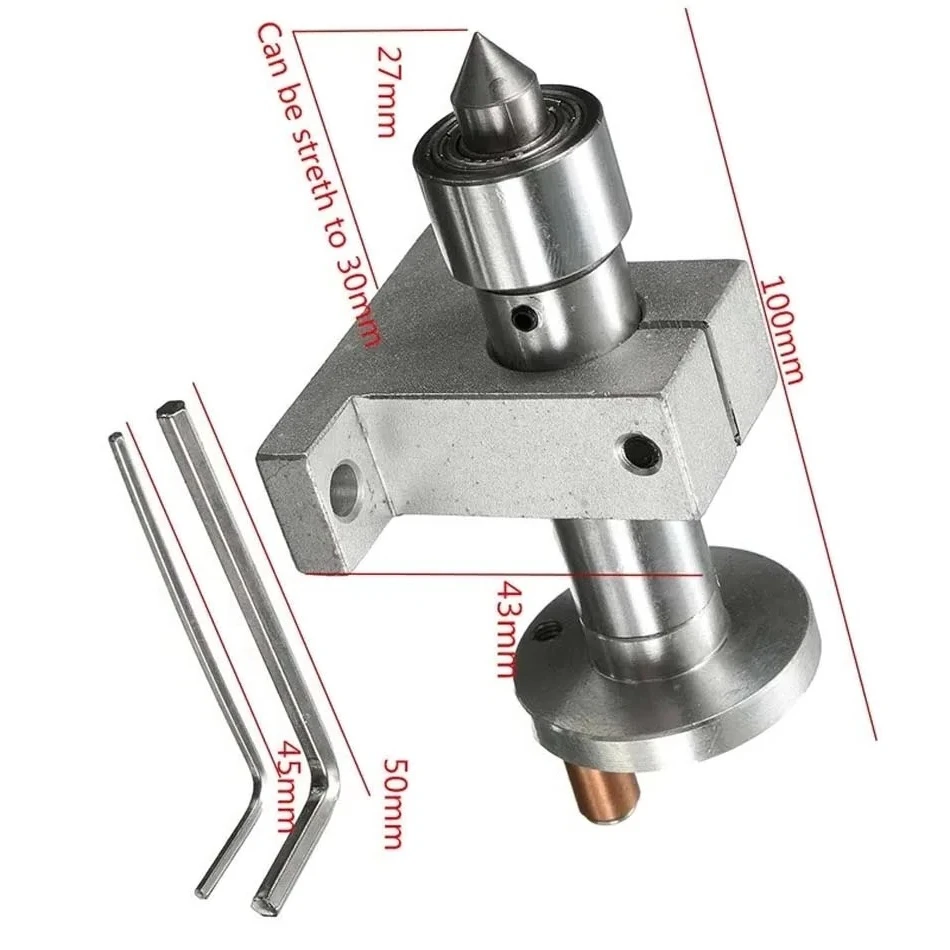 1 Set Adjustable Double Bearing Live Centre Metal Revolving With 2pcs Wrenches DIY Accessories For Mini Lathe Machine