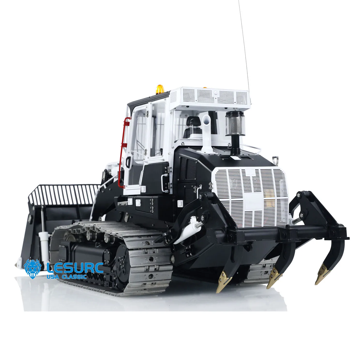 LESU 1/14 973K RC Hydraulic Loader Upgrade Tracked Car Openable Bucket Rear Plow Sound Light System Remote Control Vehicle Gift