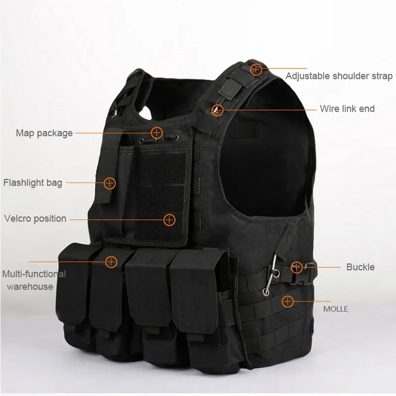 Multi-Function Tactical Caça Vest, Militar Airsoft Assalto Gear, Roupa impermeável, Combat Vest, Ao ar livre