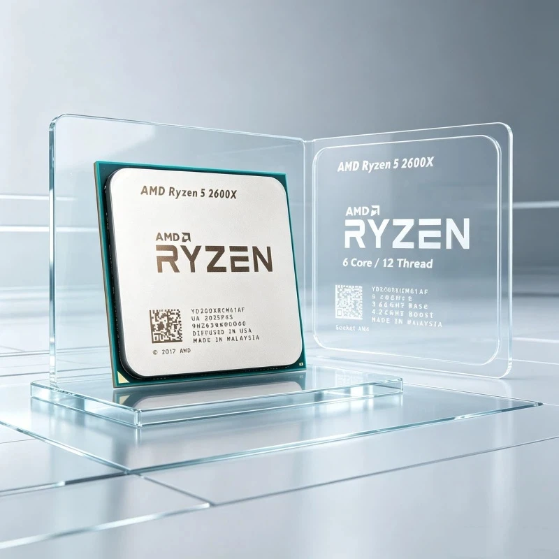 AMD Ryzen Series Desktop CPU Ryzen 5 2600X 3.6GHz Base Frequency Pulled Tray Chip Without Cooling Fan For PC Building