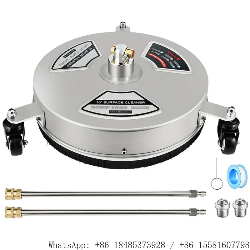 Round Stainless Steel Surface Cleaner Attachment 1/4 Quick Connect Pressure Washer Floor Cleaner For Concrete Driveway Pavement