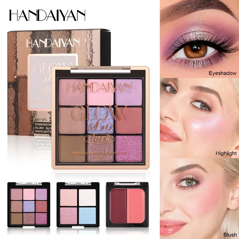 3 Layer Makeup Palette All in One Eyeshadow Blush Highlighter Compact Travel Friendly for Complete Everyday Face Makeup Looks
