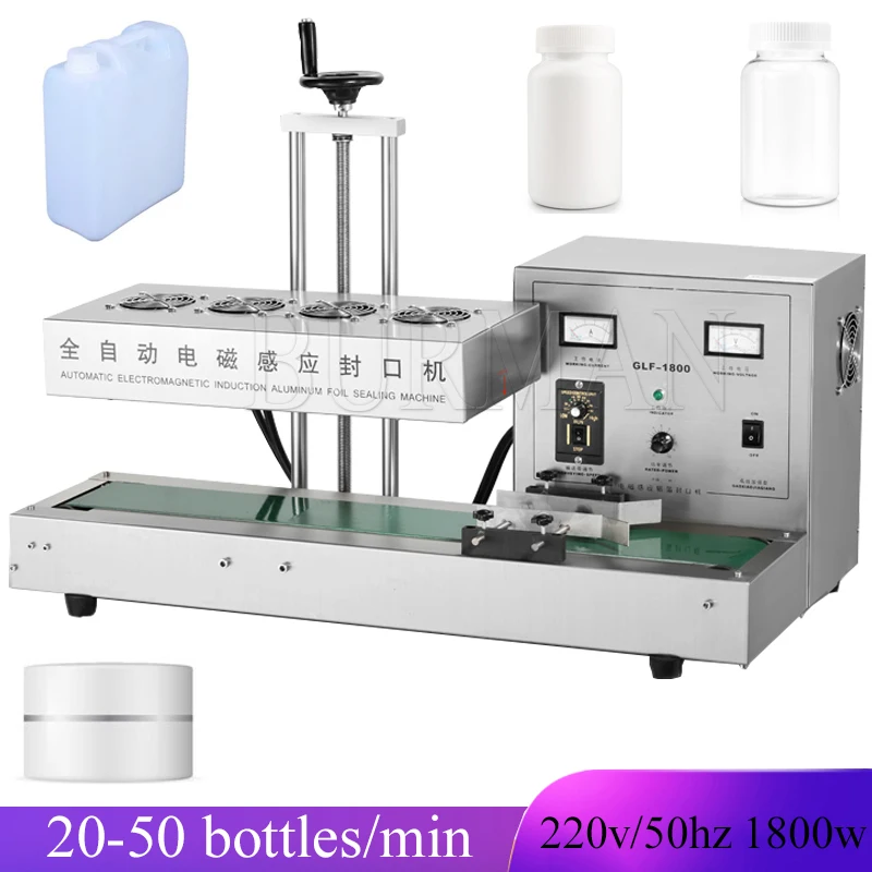 Automatic Continuous Electromagnetic Sealing Machine Plastic Glass Bottle   Induction Aluminum Foil