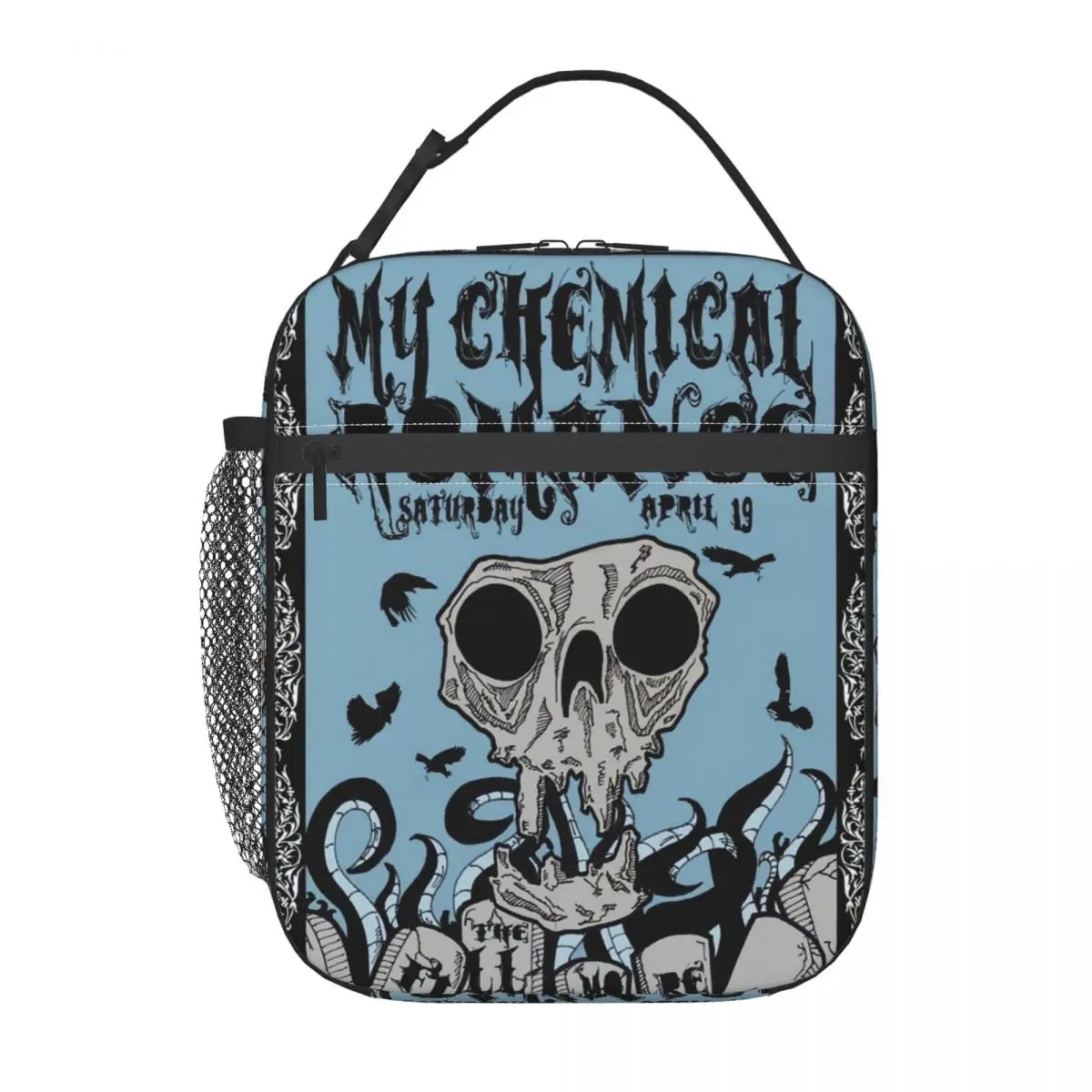 

Custom My Chemical Romance Thermal Insulated Lunch Bag Resuable Lunch Box for Outdoor Camping Travel Multifunction Food Tote Bag