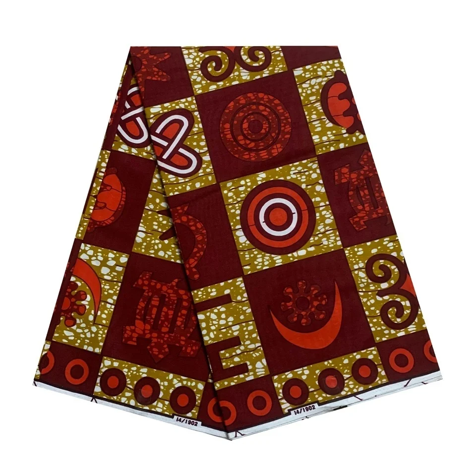 

New Hot Sale African Wax Fabric Cotton Material Nigerian Ankara Block Prints Batik High Quality Veritable Sewing wax Cloth soft