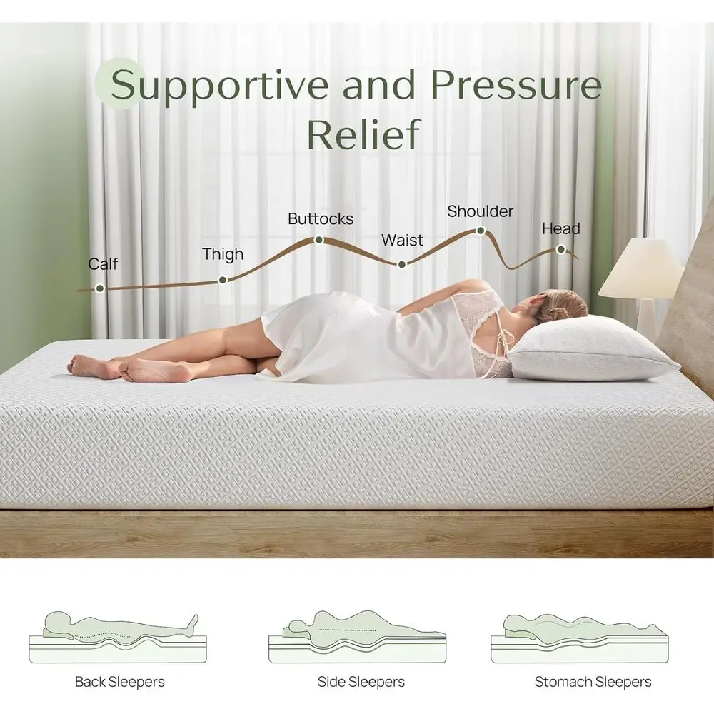 

Twin Size Mattress, 10 Inch Gel Memory Foam Mattress in a Box, Fiberglass Free, Breathable for Cooler Sleep Supportive amp Pres