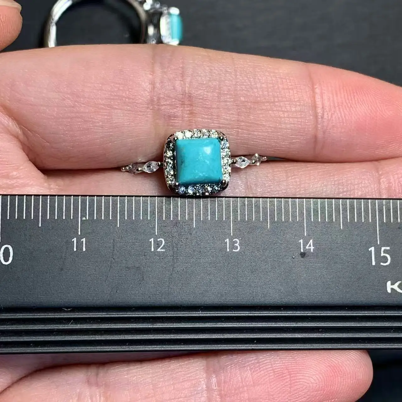 خاتم الفيروز الطبيعي قابل للتعديل خاتم الإناث للنساء هدية بالجملة جودة عالية خمر غرامة