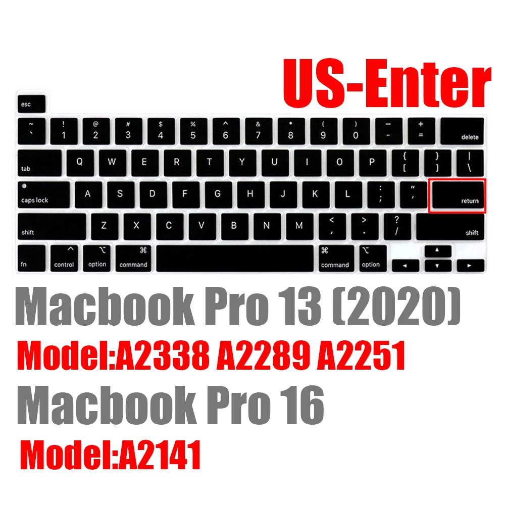 Macio para macbook pro 13 2020 m1 m2 chip a2338 ue eua teclado capa de silicone para macbook pro 13.3 a2251 a2289 teclado pele